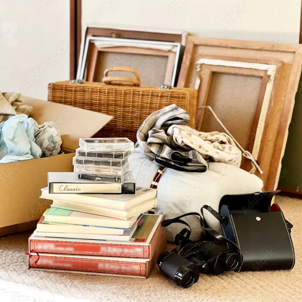 散らかった部屋を整理整頓して快適な空間に変える作業の様子